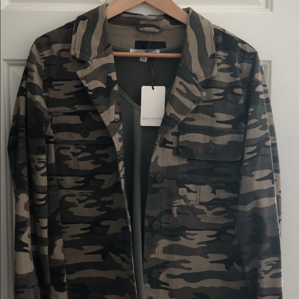 Army jacket with matching green under shirt